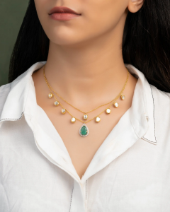 diamond pendant for collar neck dress