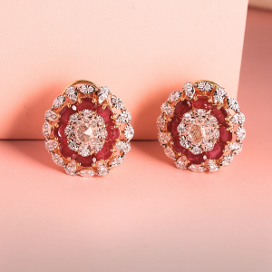 diamond studs banarasi saree