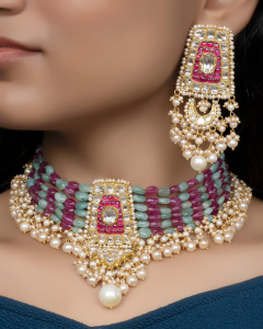 earrings for pink wedding lehenga