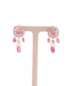 pink earrings for pink lehenga