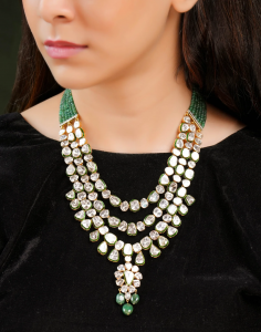 traditional jewellery for collar neck dress