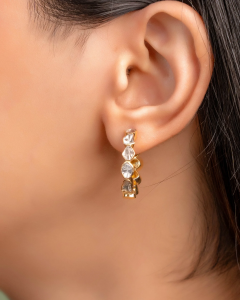 Polki Hoops for off-shoulder dress