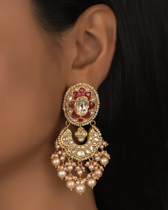 Chandbali Earrings for one piece dress