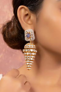 Polki Jhumka for One Piece Dress