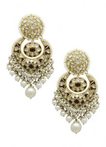 diamond choker with modern earrings