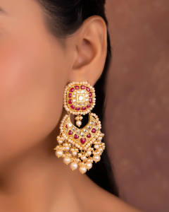polki chandbali for sharara