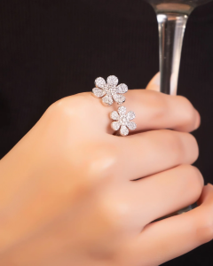 wearing diamond ring on Index Finger