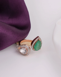 wearing diamond ring on Middle Finger