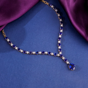 blue stone necklace for western wear