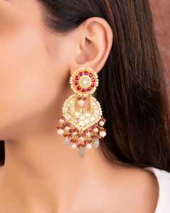chandbali earrings for Anarkali dress