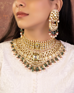 jadau set for wedding gown