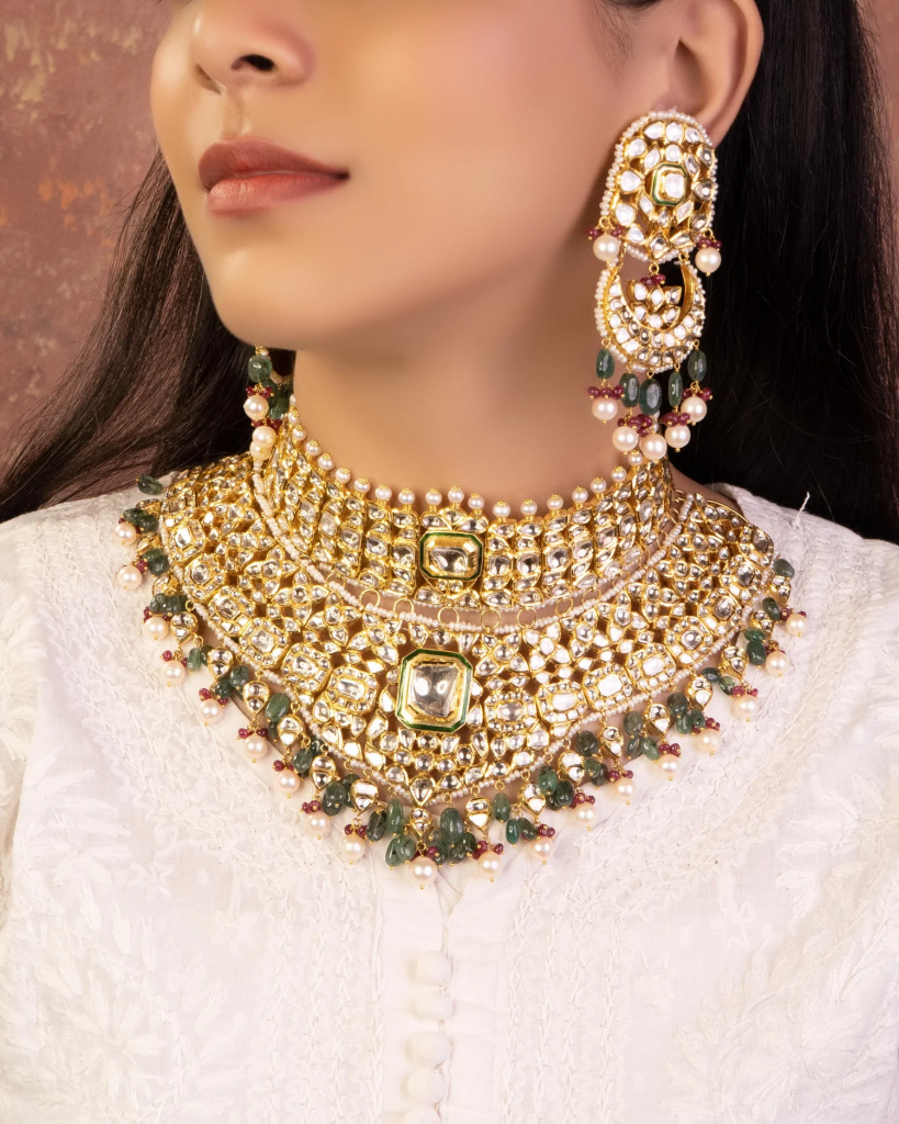 jadau set for wedding gown