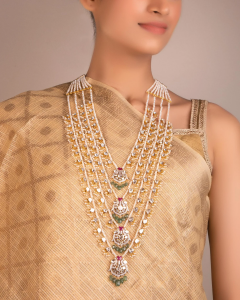 layered necklace for wedding gown