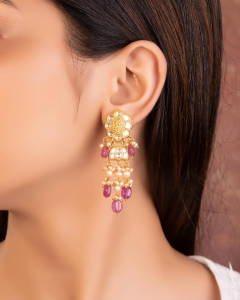 long earrings for anarkali dress