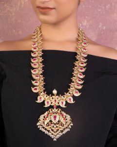 necklace for georgette saree