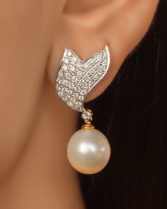 pearl drop earrings for jeans top