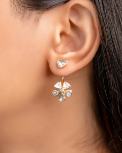 teardrop earrings for denim look