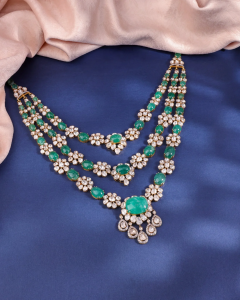 Layered Gemstone Necklace for crew neck