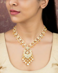 Layered Gold Necklaces for white dress