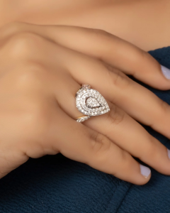 Pear cut ring for engagement