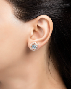 diamond halo studs for black dress