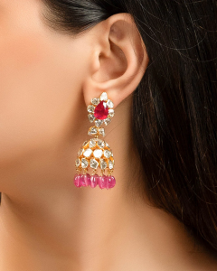 gemstone-jhumka-earrings