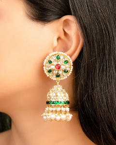 jhumka earrings for white dress