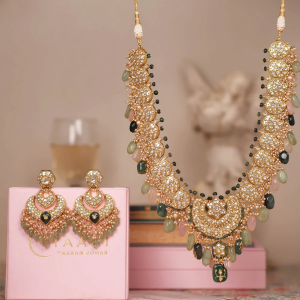 long necklace set for red lehenga