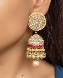 pearl jhumka earrings for saree