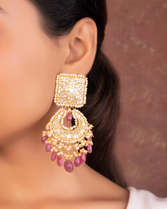 polki chandbali earrings for black dress