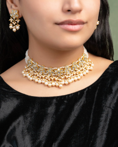 polki choker for black saree