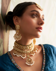 polki choker for blue dresses