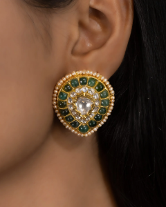 polki studs for black dress