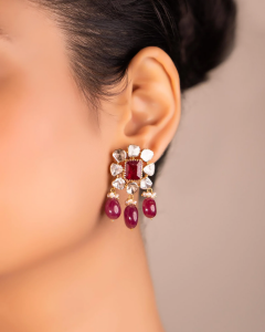 red ruby earrings for red dress