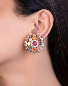 statement earrings for indo western dress