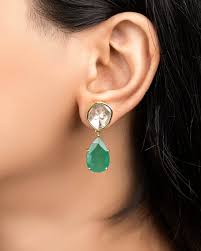emerald drop earrings