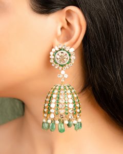 polki jhumka earrings