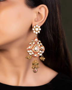 shoulder duster earrings for half saree