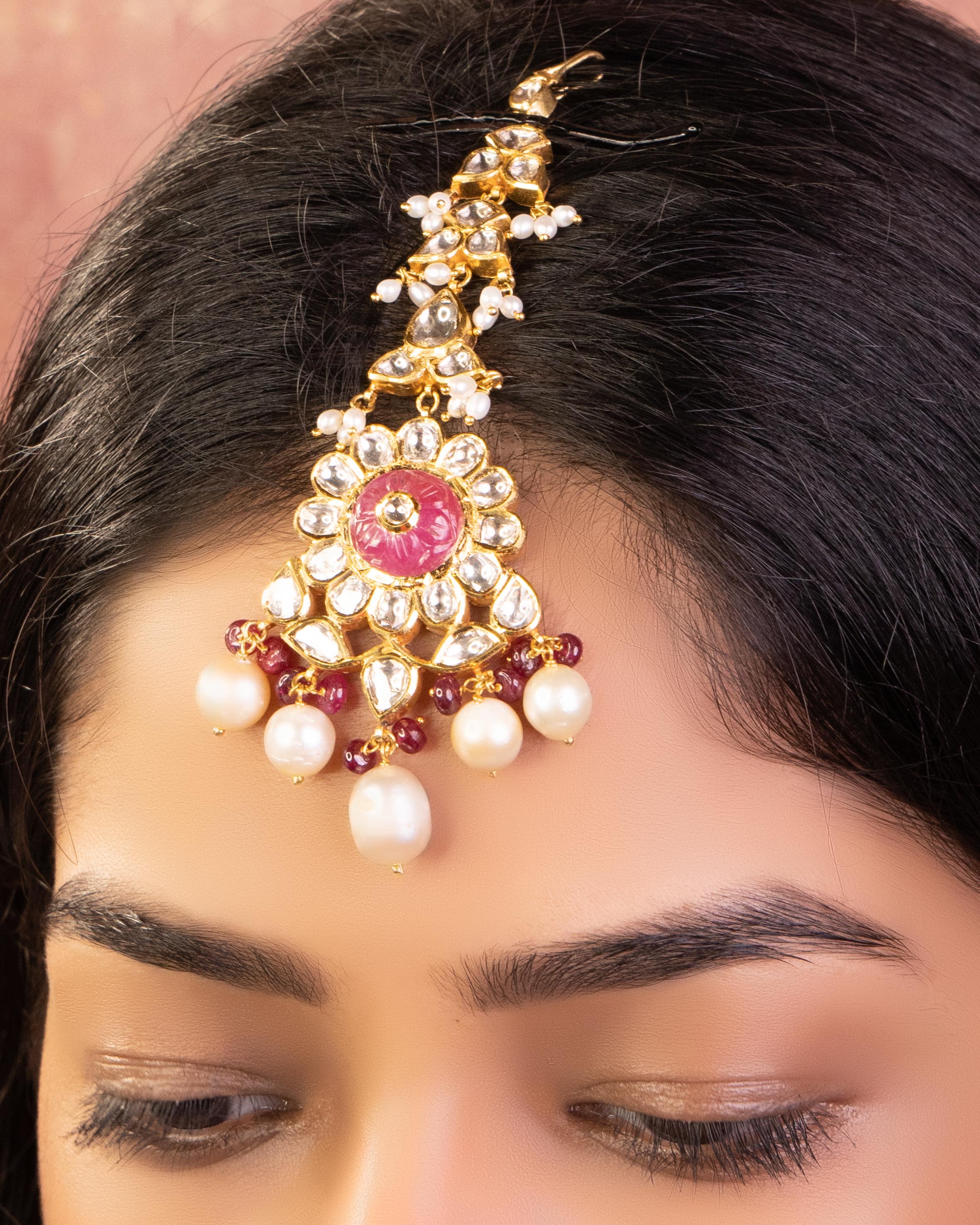 maang tikka for Ponytail hairstyle