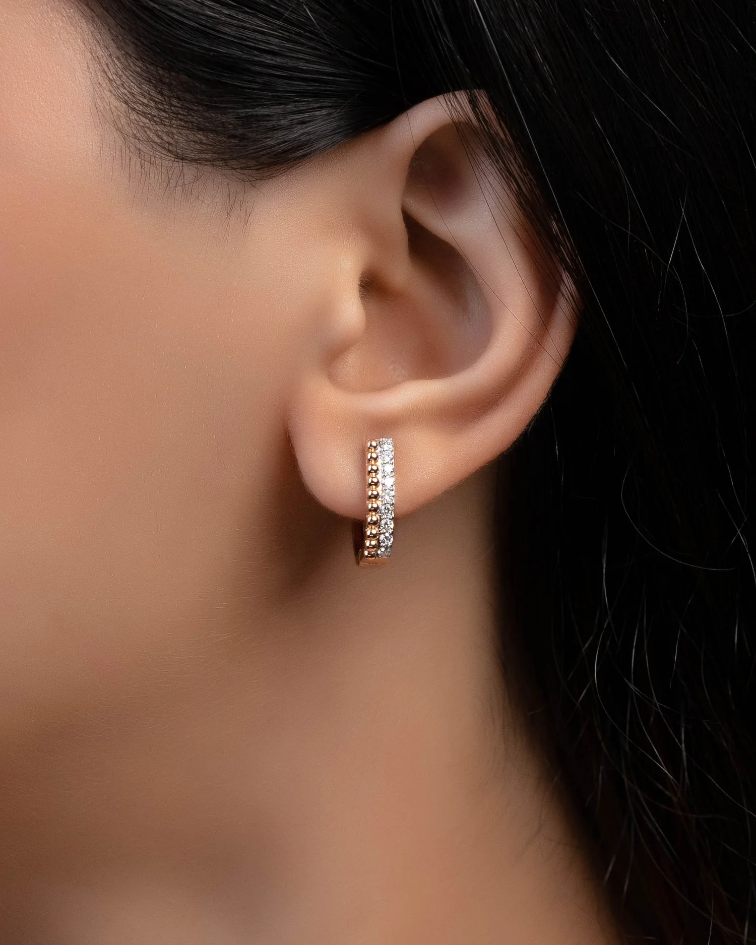 Diamond Huggie Hoops