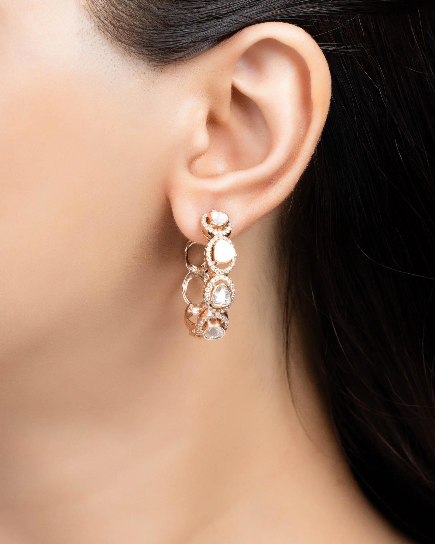 Polki Hoop Earrings