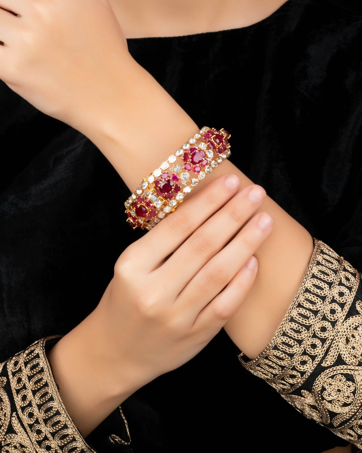 diamond bangle for black dress