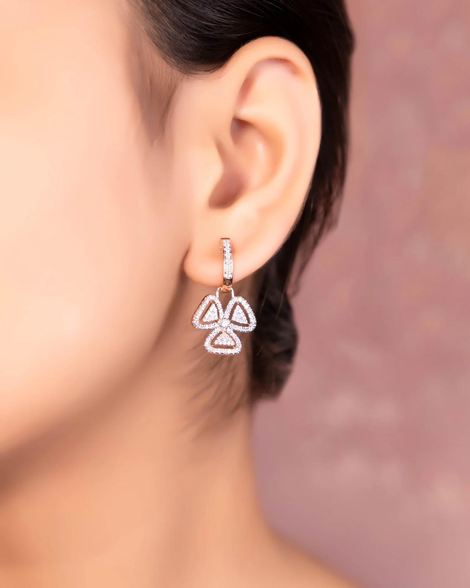 diamond drop earrings for blue dress