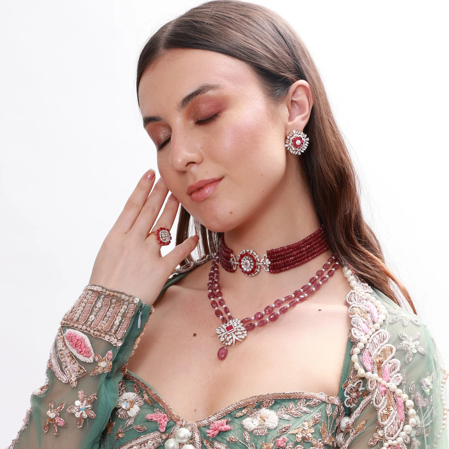 jewellery-for-green-lehenga