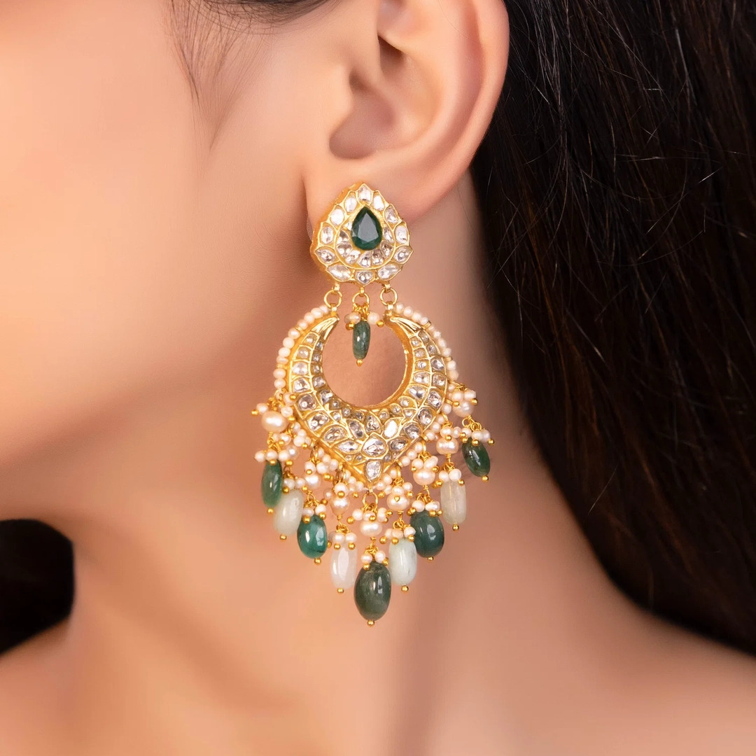 Chandbali Earrings for Magenta Dresses