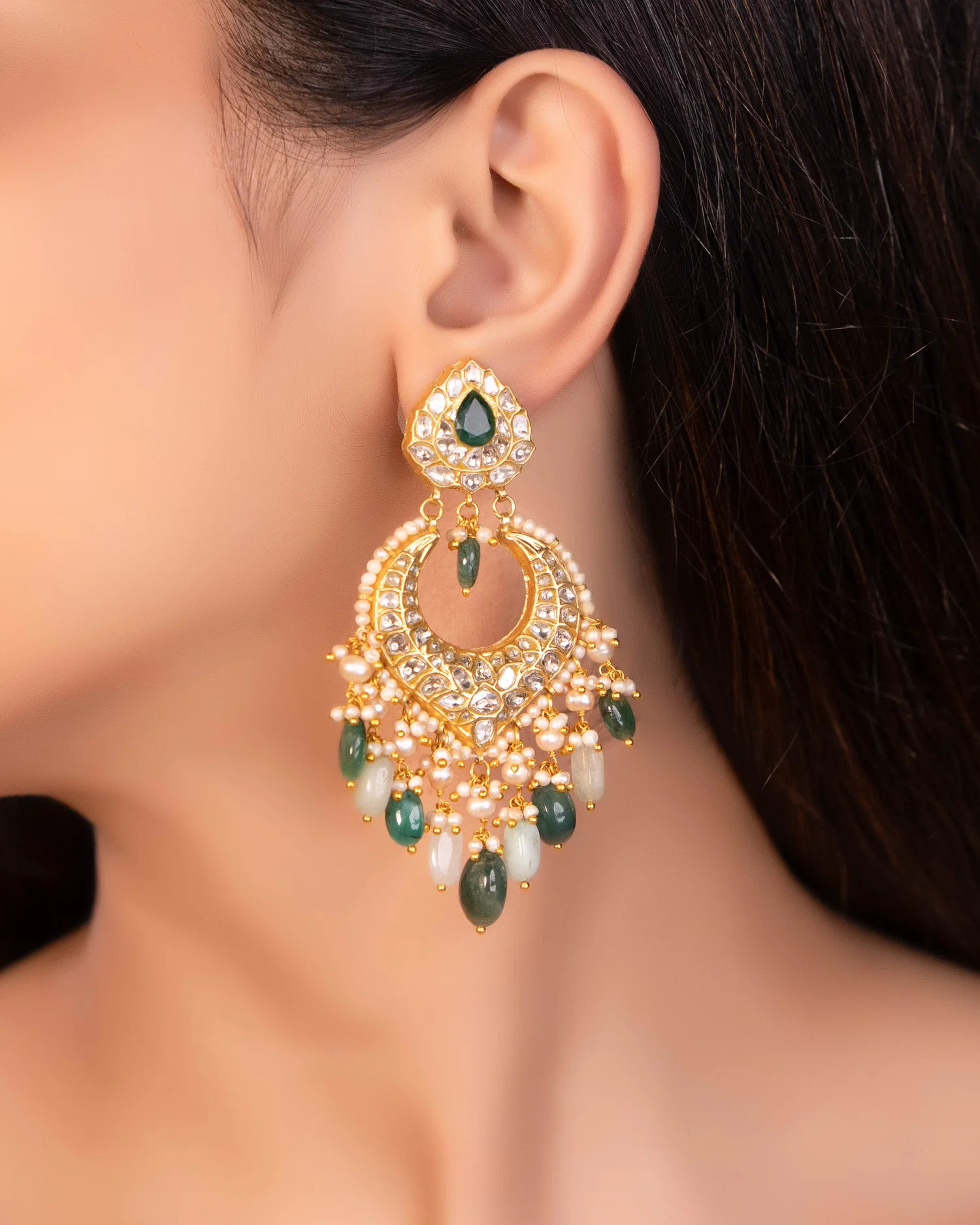 Chandbali Earrings for Magenta Dresses