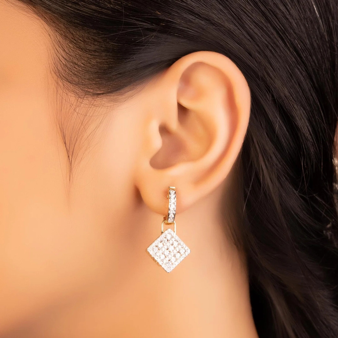Diamond Drop Earrings for Rose Pink Dresses