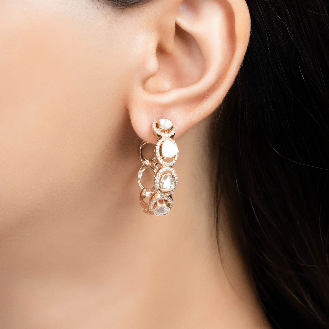 Polki Hoop Earrings