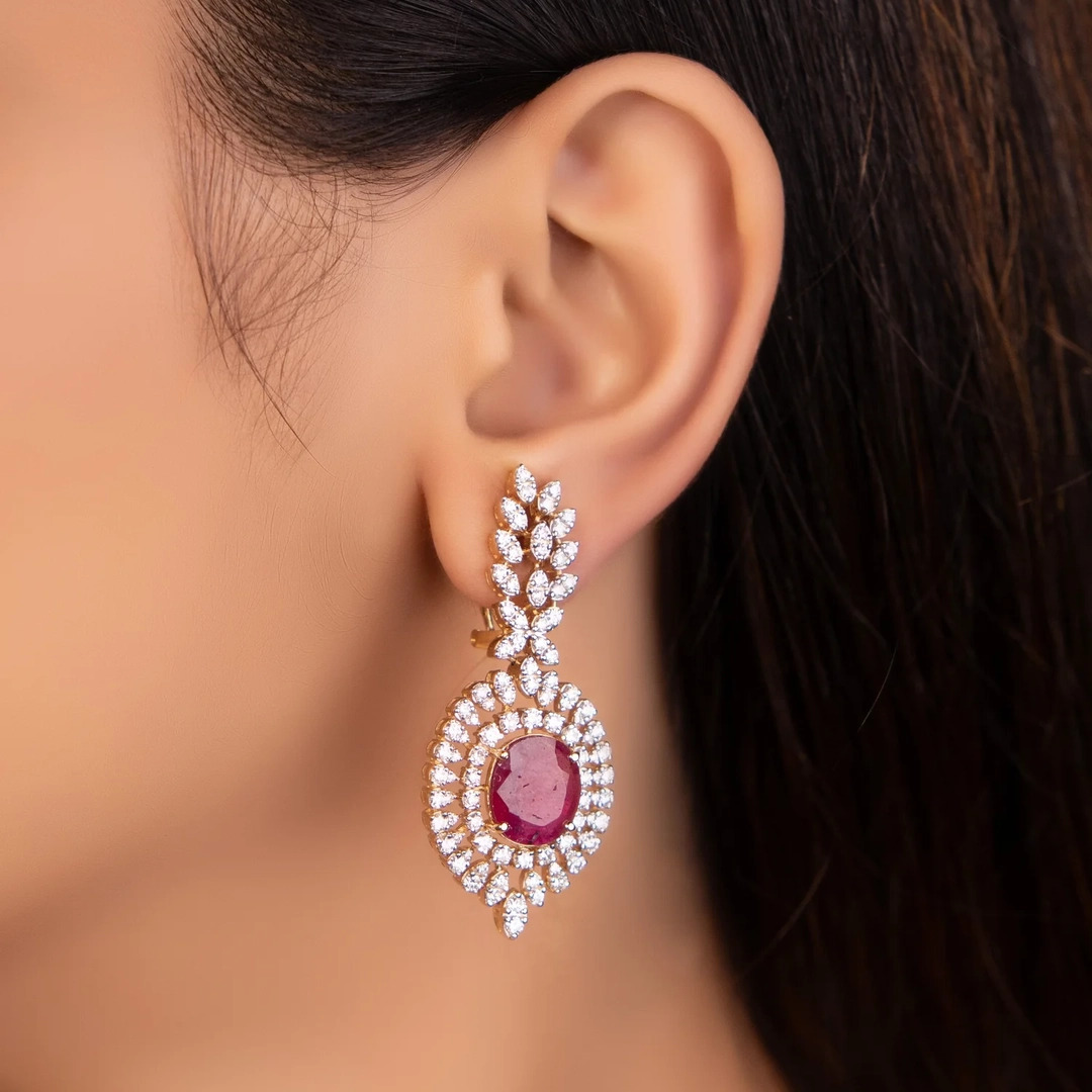 Ruby Earrings for Fuchsia Dresses