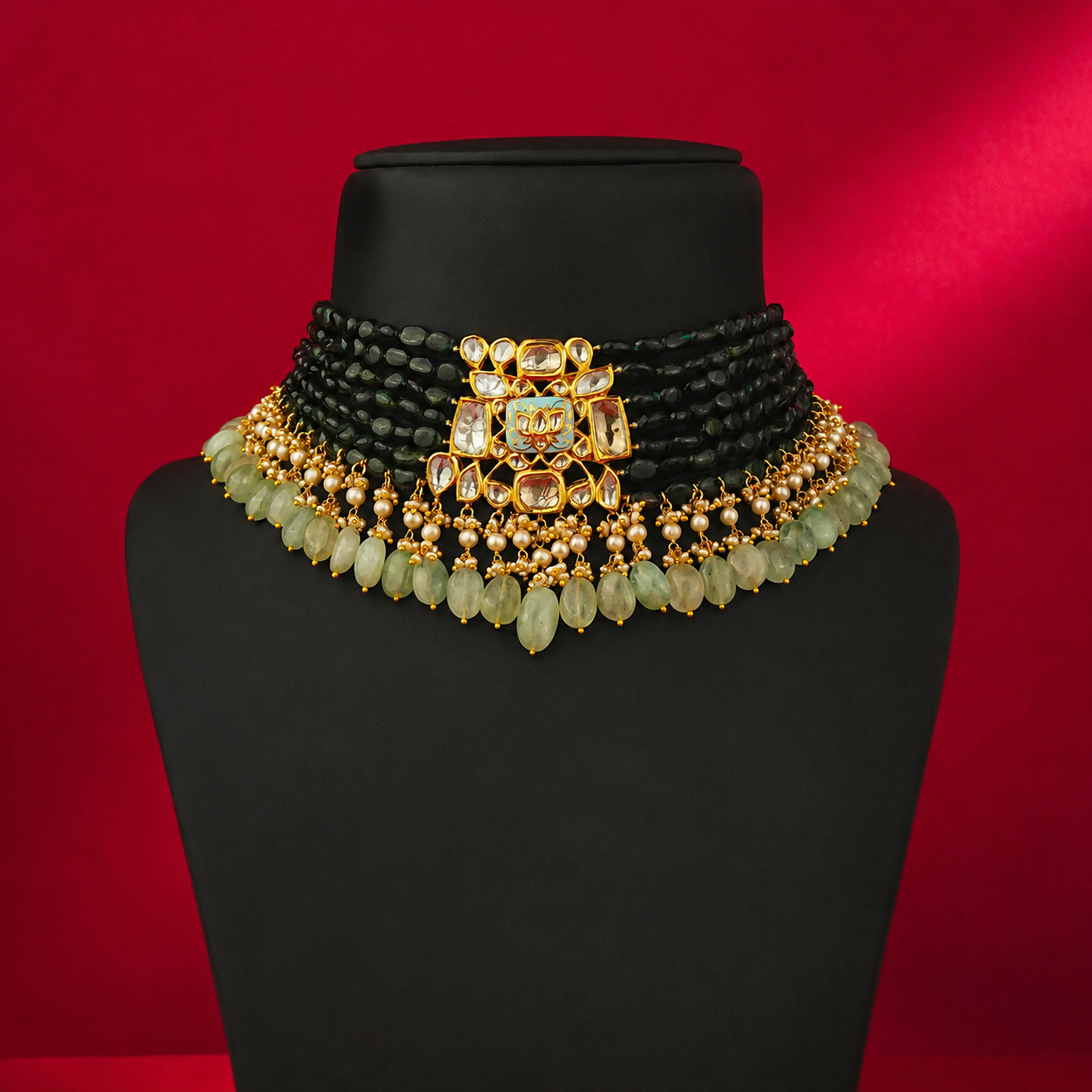 black beaded choker